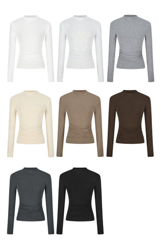 half turtleneck tight long-sleeved T-shirt