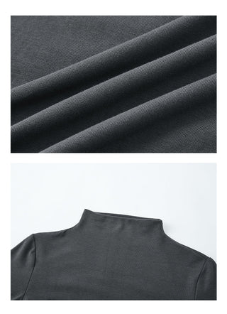 half turtleneck tight long-sleeved T-shirt
