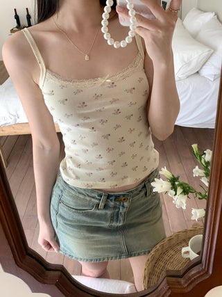 floral sling lace top