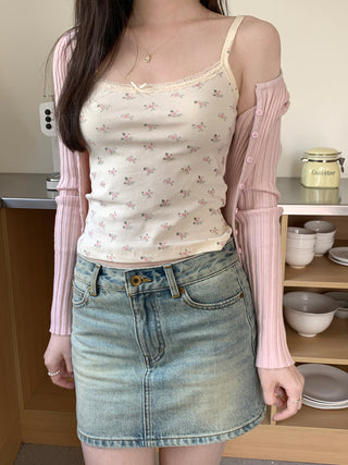 floral sling lace top