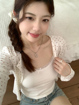 floral sling lace top