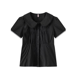 doll collar waist shirt