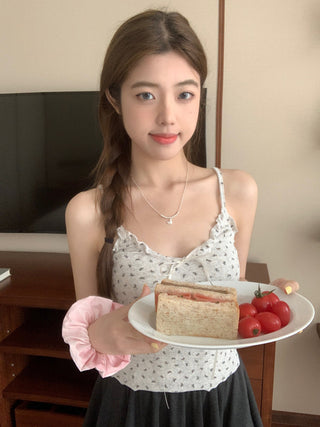 ruffle floral camisole top