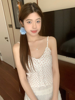 ruffle floral camisole top