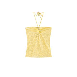 beaded halter drawstring top