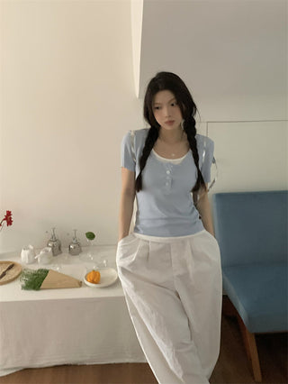 contrast short sleeve tee