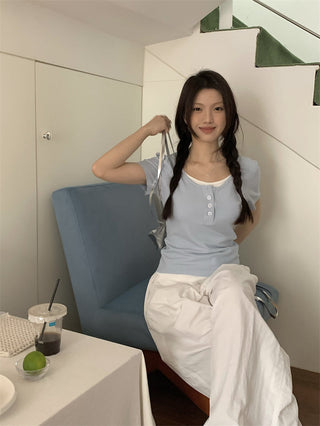 contrast short sleeve tee