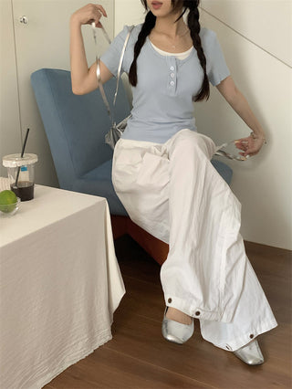 contrast short sleeve tee