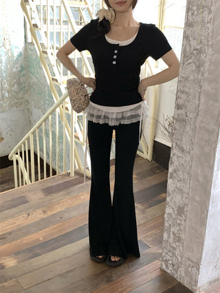 contrast short sleeve tee