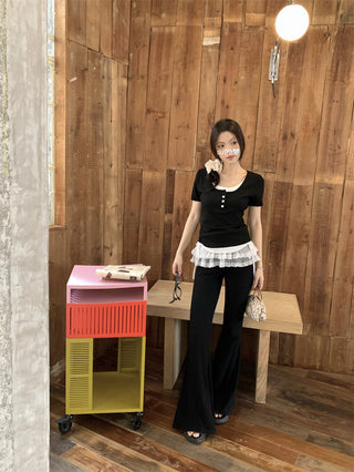 contrast short sleeve tee