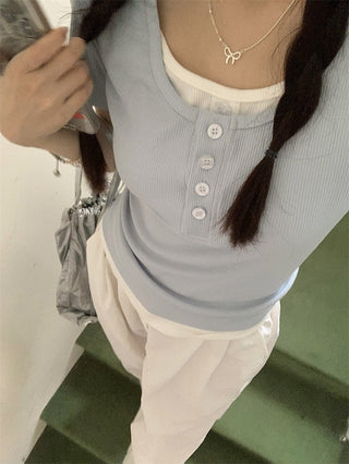 contrast short sleeve tee