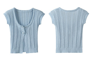 square twist cardigan top