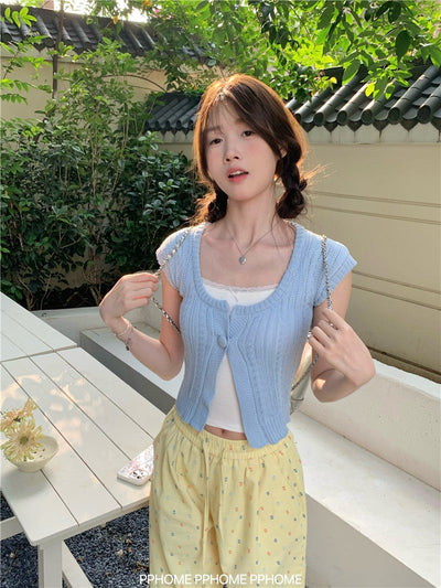 square twist cardigan top