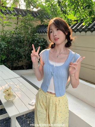 square twist cardigan top