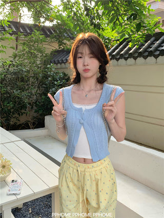 square twist cardigan top