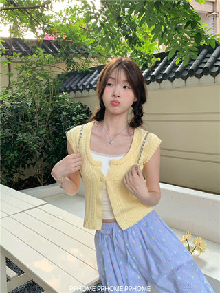 square twist cardigan top