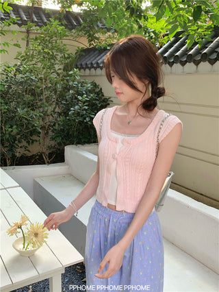 square twist cardigan top