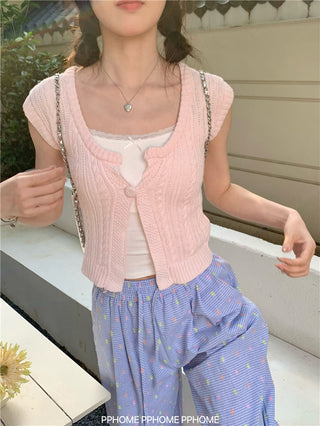 square twist cardigan top