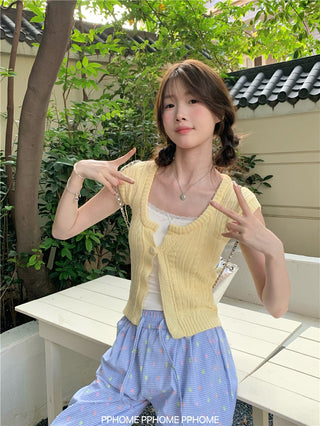 square twist cardigan top