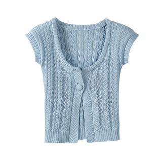 square twist cardigan top
