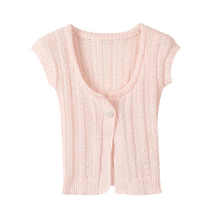 square twist cardigan top
