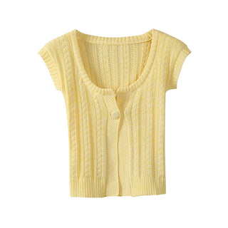 square twist cardigan top
