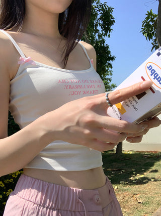 letter printed camisole top