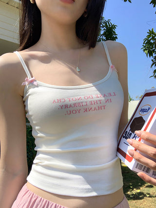 letter printed camisole top