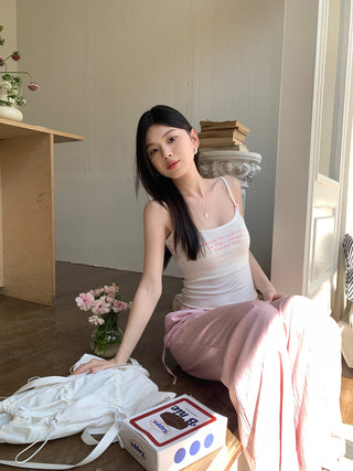 letter printed camisole top