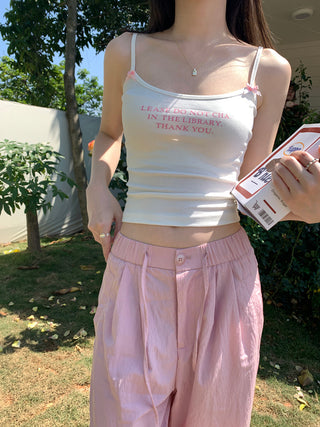 letter printed camisole top