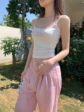 letter printed camisole top
