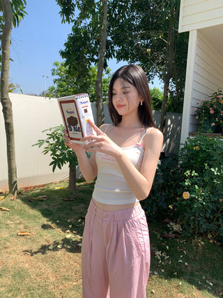 letter printed camisole top