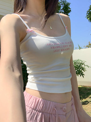 letter printed camisole top