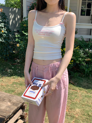 letter printed camisole top