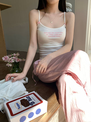 letter printed camisole top