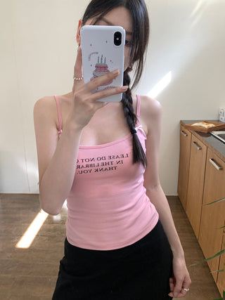 letter printed camisole top