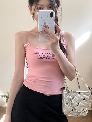 letter printed camisole top