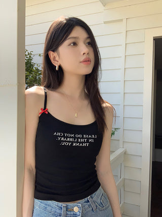 letter printed camisole top