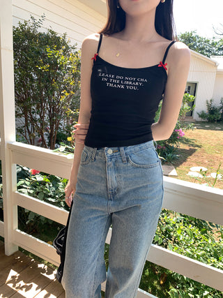 letter printed camisole top