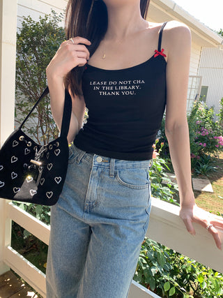 letter printed camisole top
