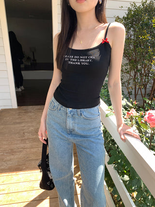 letter printed camisole top