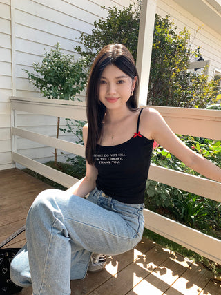 letter printed camisole top