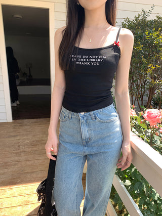 letter printed camisole top