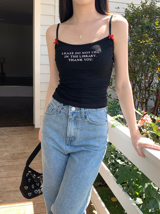 letter printed camisole top