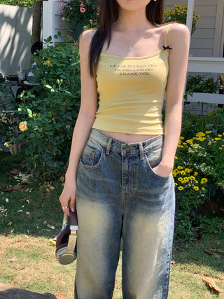 letter printed camisole top