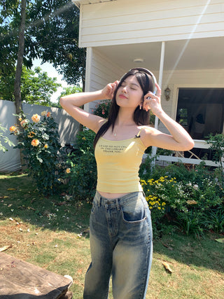 letter printed camisole top