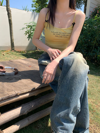 letter printed camisole top