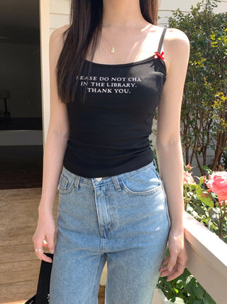 letter printed camisole top