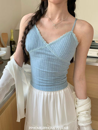 lace strap V-camisole