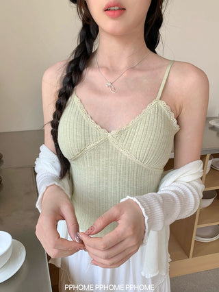 lace strap V-camisole